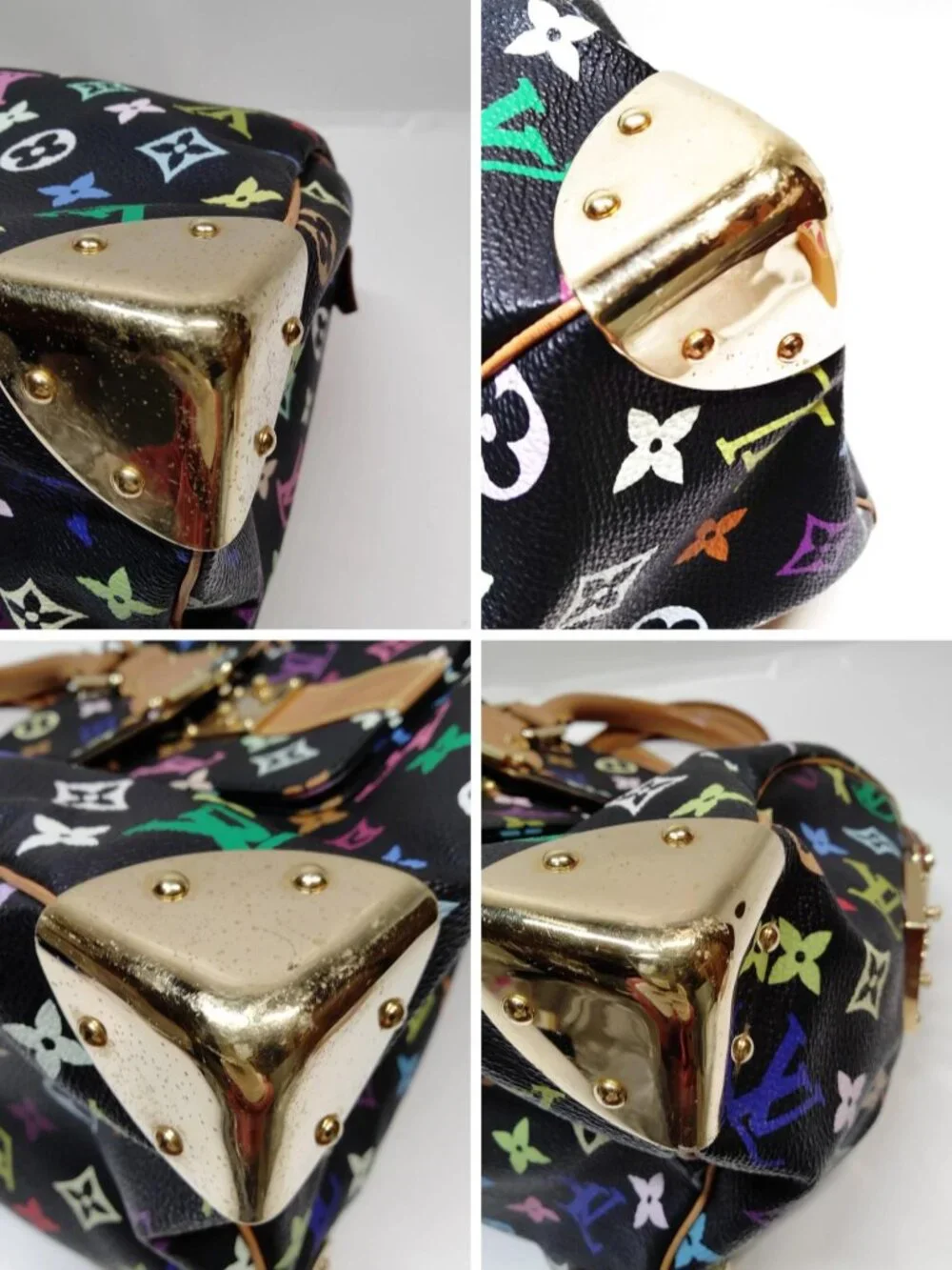 Authentic Louis Vuitton Speedy 30 Multicolor Monogram Black Canvas Murakami Bag